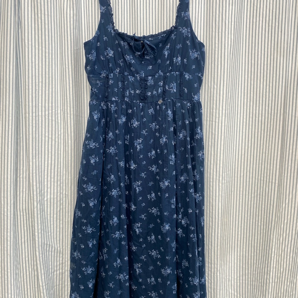 Floral Blue Midi Dress